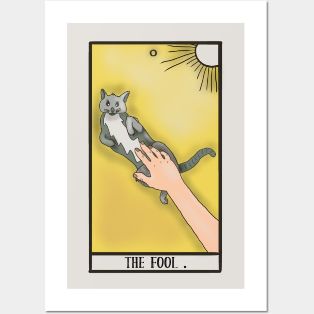 The Fool Tarot Card - Cat Edition Wall Art by nonbeenarydesigns